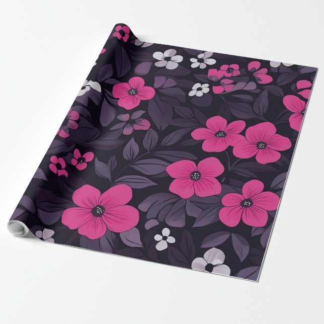 Wrap It Up "Madder Bloom" Floral Wrapping Paper (Unrolled)