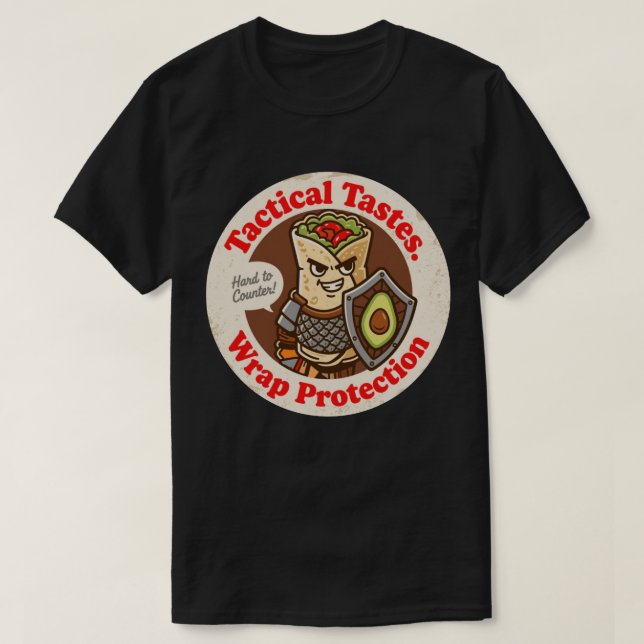 Wrap Protection Funny Combat Burrito T-Shirt (Design Front)