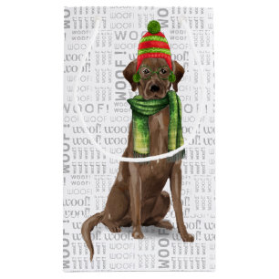Wrap Up a Chocolate Lab Funny Christmas Small Gift Bag