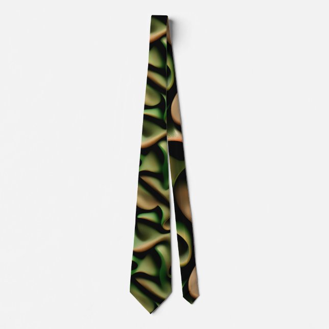 Wrap up Green Copper Mosaic Pattern Tie (Front)