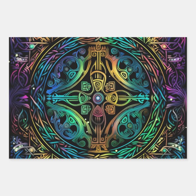 Wrap with Wow: Abstract Graphic Design  Wrapping Paper Sheet (Front)