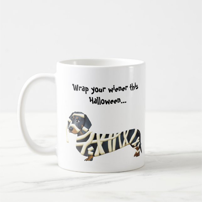 Wrap your Wiener | Halloween Dachshund Coffee Mug (Left)