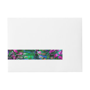 Wraparound Label Floral Abstract Stained Glass