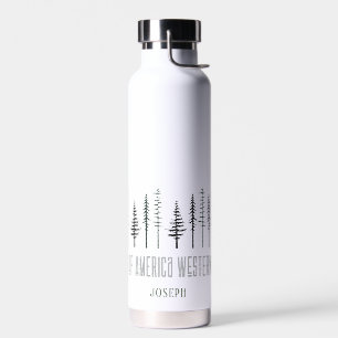 Wraparound Treeline Design Water Bottle