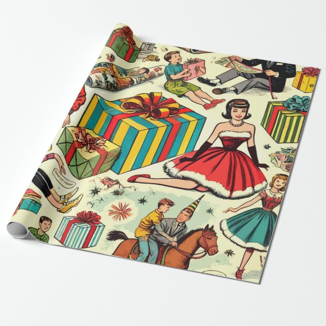 Wraping Paper Gifts Comics Pattern (Unrolled)