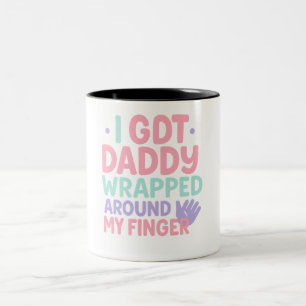 Wrapped Around My Finger – Sweet Baby Quote for Da Two-Tone Coffee Mug