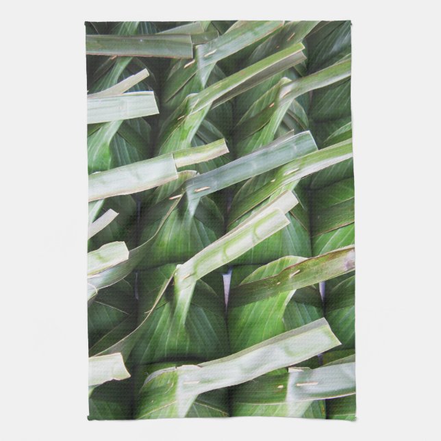 Wrapped Banana Leaf Packets Tea Towel (Vertical)