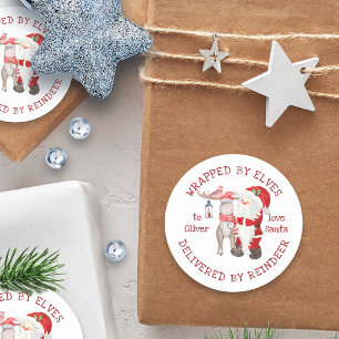 Wrapped by Elves Delivered by Reindeer Kids Classic Round Sticker