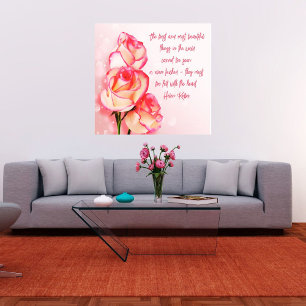 Wrapped Canvas Art Pink Roses Helen Keller Saying