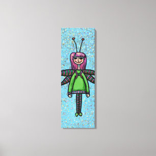 Wrapped Canvas, Cute Dragonfly Girl Painting Canvas Print