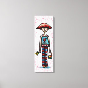 Wrapped Canvas, Cute Red Headed Girl Painting Canvas Print