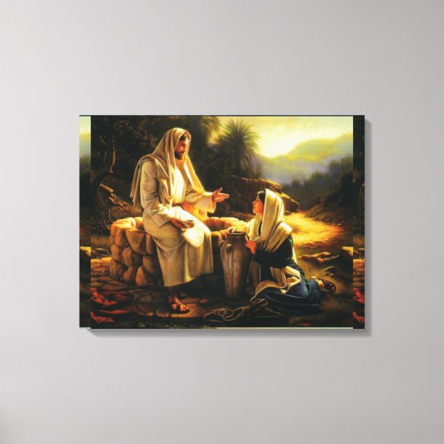 Wrapped Canvas Jesus and Samaritan woman (Front)