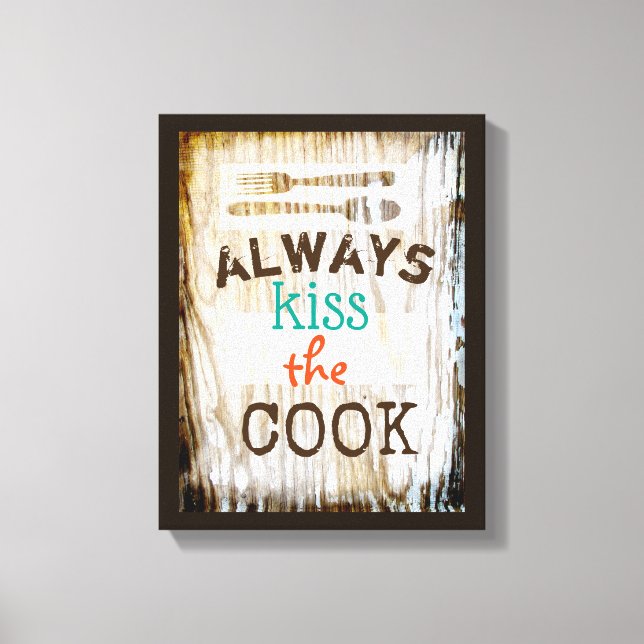 wrapped canvas kitchen wall art cute quote (Front)