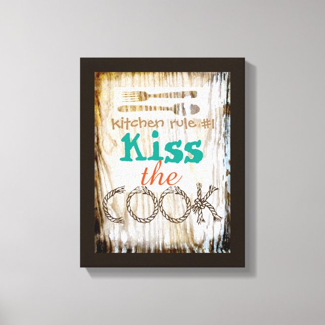 wrapped canvas kitchen wall art cute quote (Front)