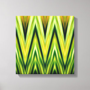 Wrapped Canvas Print, Abstract Green Zigzags