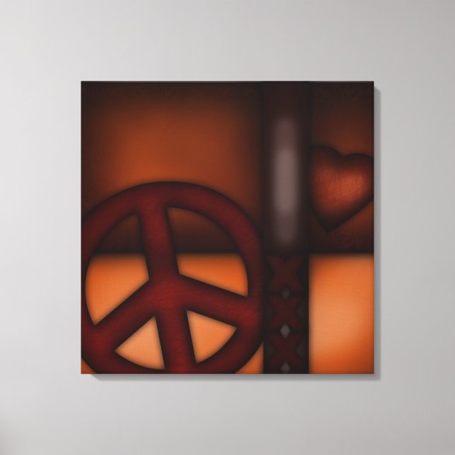 Wrapped Canvas Print, Abstract Rust Coloured Peace (Front)