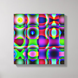 Wrapped Canvas Print, Abstract Tic Tac Toe Cubism