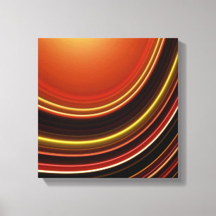 Wrapped Canvas Print, Orange Brown Abstract Curve