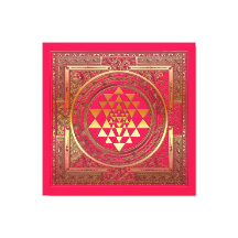 wrapped canvas yantra mandala india gold pink yoga