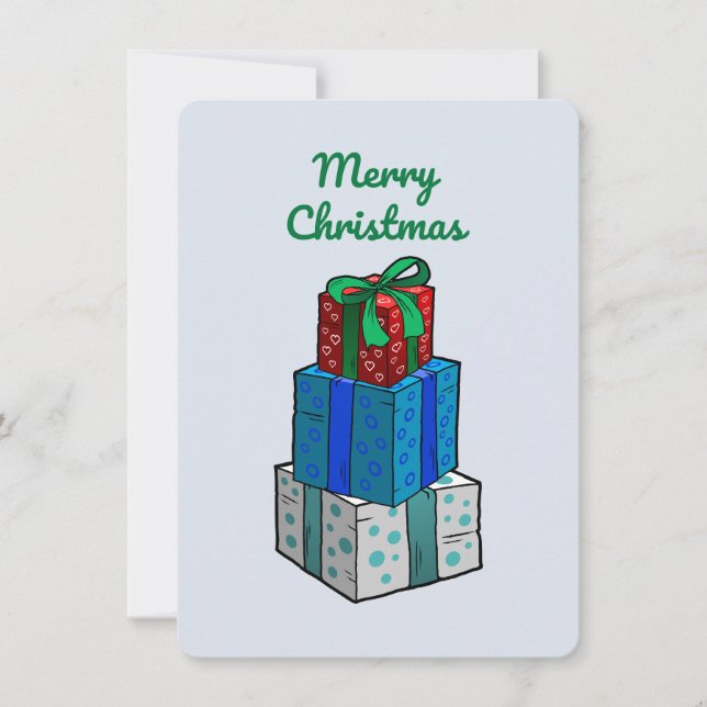 Wrapped Christmas Presents Holiday Card (Front)