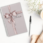 Wrapped in a pink bow - Templated planner<br><div class="desc">An adorable baby pink background with a watercolour dusty pink bow wrapped right across the front.</div>