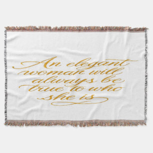 Wrapped in Elegance: Empowerment in Gold   Throw Blanket