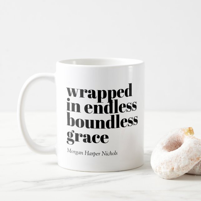 wrapped in endless boundless grace coffee mug (With Donut)