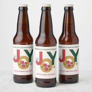 Wrapped in Joy, Tied with Merry Christmas Beer Bottle Label