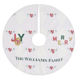 Wrapped in Joy Tied with Merry Christmas Brushed Polyester Tree Skirt