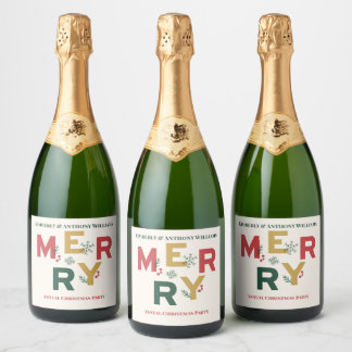 Wrapped in Joy, Tied with Merry Christmas Sparkling Wine Label
