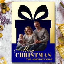 Wrapped in Love - Christmas Family Blue Gold