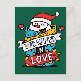 Wrapped in Love Christmas Postcard