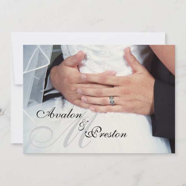 "Wrapped in Love" Monogram Wedding Invitation (Front)