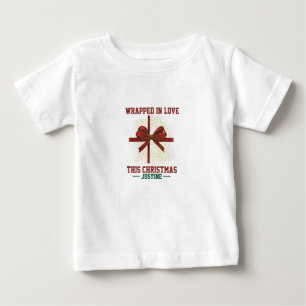 Wrapped in Love This Christmas Personalised Baby T-Shirt