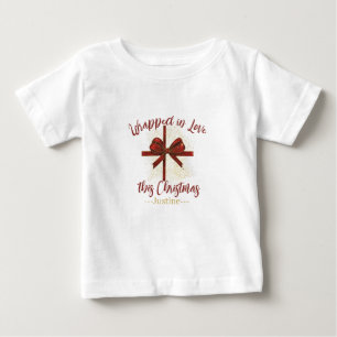 Wrapped in Love This Christmas   Personalised Baby T-Shirt