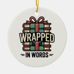 Wrapped in Words Book Lover Christmas Ceramic Tree Decoration
