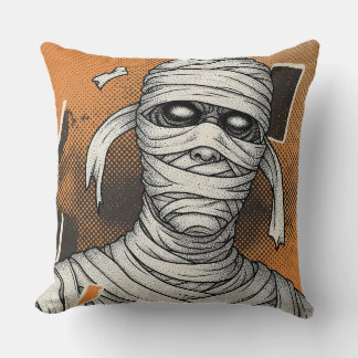 Wrapped Mummy Horror Art Cushion