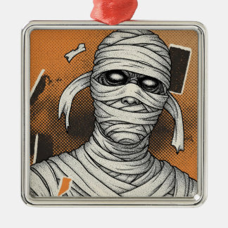 Wrapped Mummy Horror Art Metal Tree Decoration