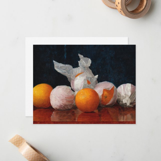 Wrapped Oranges by William Joseph Mccloskey Card (Front/Back In Situ)
