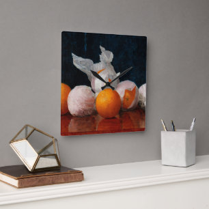 Wrapped Oranges by William Joseph Mccloskey Square Wall Clock