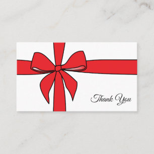 wrapped ribbon Thank you Business Card