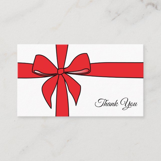 wrapped ribbon Thank you Business Card (Front)