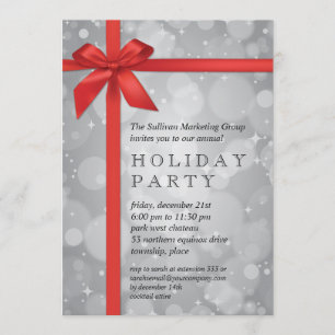 Wrapped Silver Glow Corporate Holiday Party Invitation