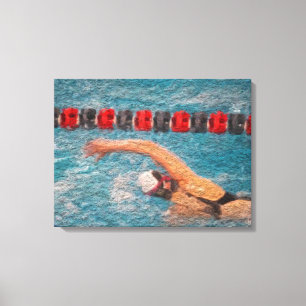 Wrapped Swimmers Freestyle Canvas Print