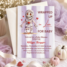 Wrapped Up in Love Lavender Mummy Baby Shower
