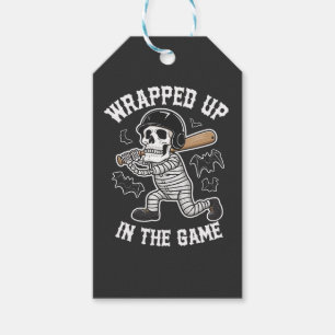 Wrapped up In the Game baseball Halloween Gift Tags