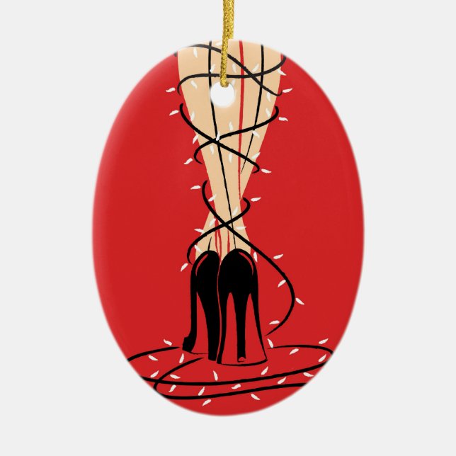 Wrapped Up Oval Ornament (Front)