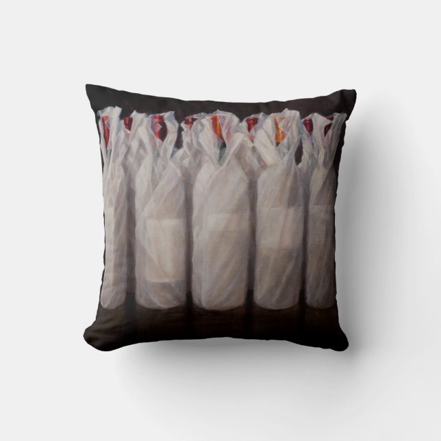 Wrapped Wine Bottles 2010 Cushion (Front)