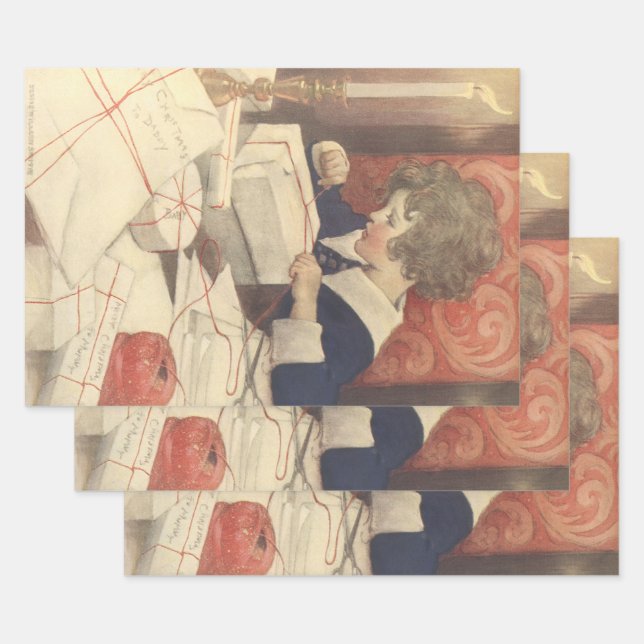 Wrapping Christmas Presents, Jessie Willcox Smith Paper Sheet (Set)