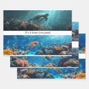 Wrapping Decoupage 3 Coastal Sea Turtles Paper 